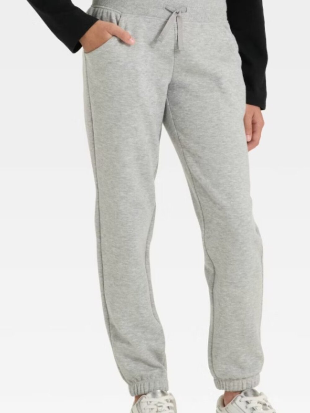 Girls' Fleece Jogger Pants - Cat & Jack™ Heather Gray S
